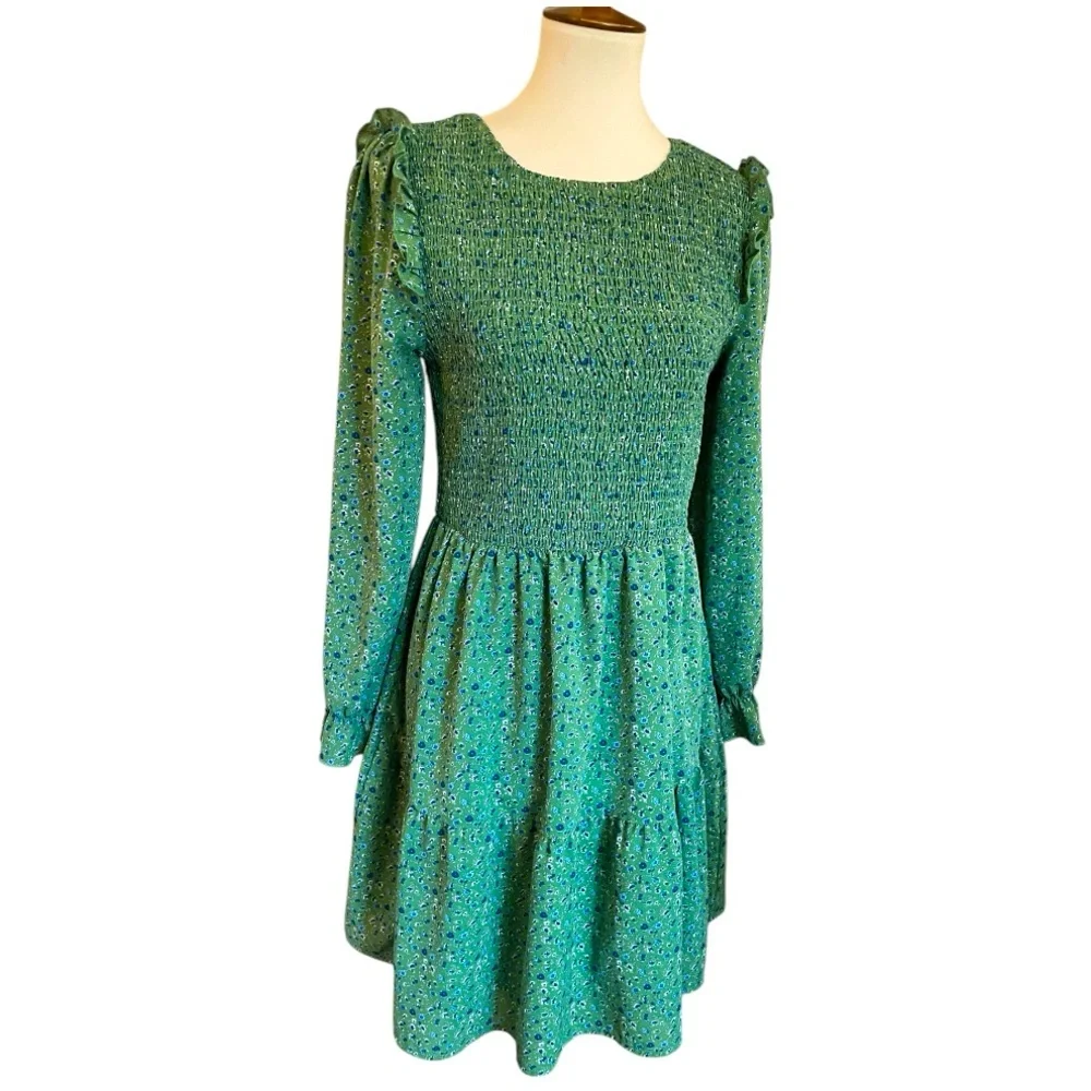 Green Boutique Floral Smocked Dress